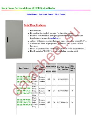 RSDF19056BK1 datasheet  